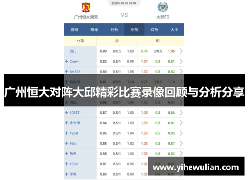 广州恒大对阵大邱精彩比赛录像回顾与分析分享